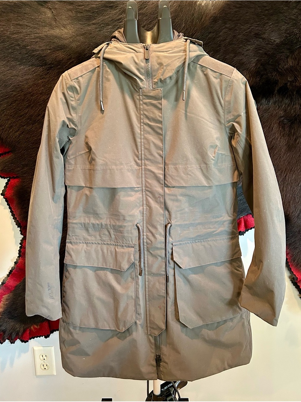 Helly Hansen Olive Green Women’s Insulated Hooded Parka Sz S